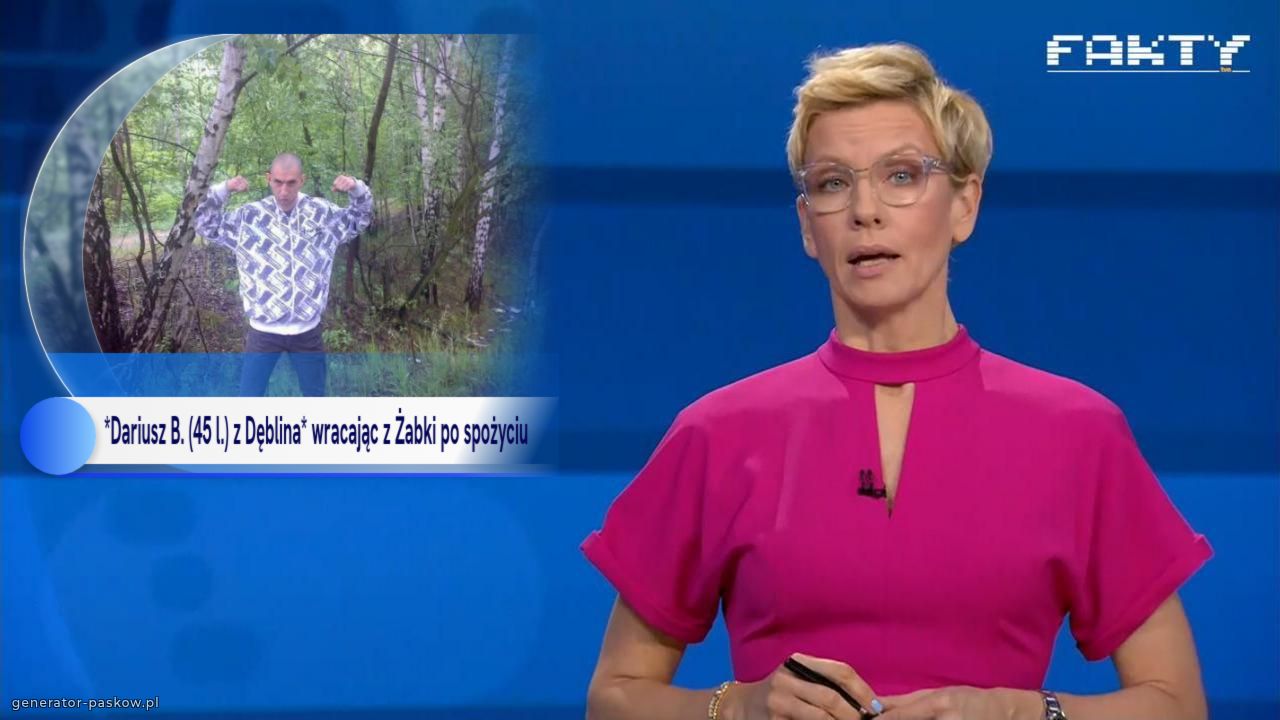 *Dariusz B. (45 l.) z Dęblina* wracając z Żabki po spożyciu 