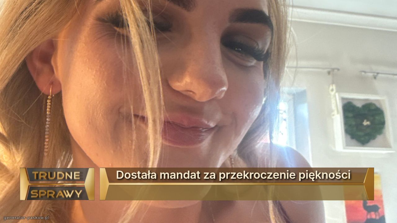 Dostała mandat za przekroczenie piękności 
