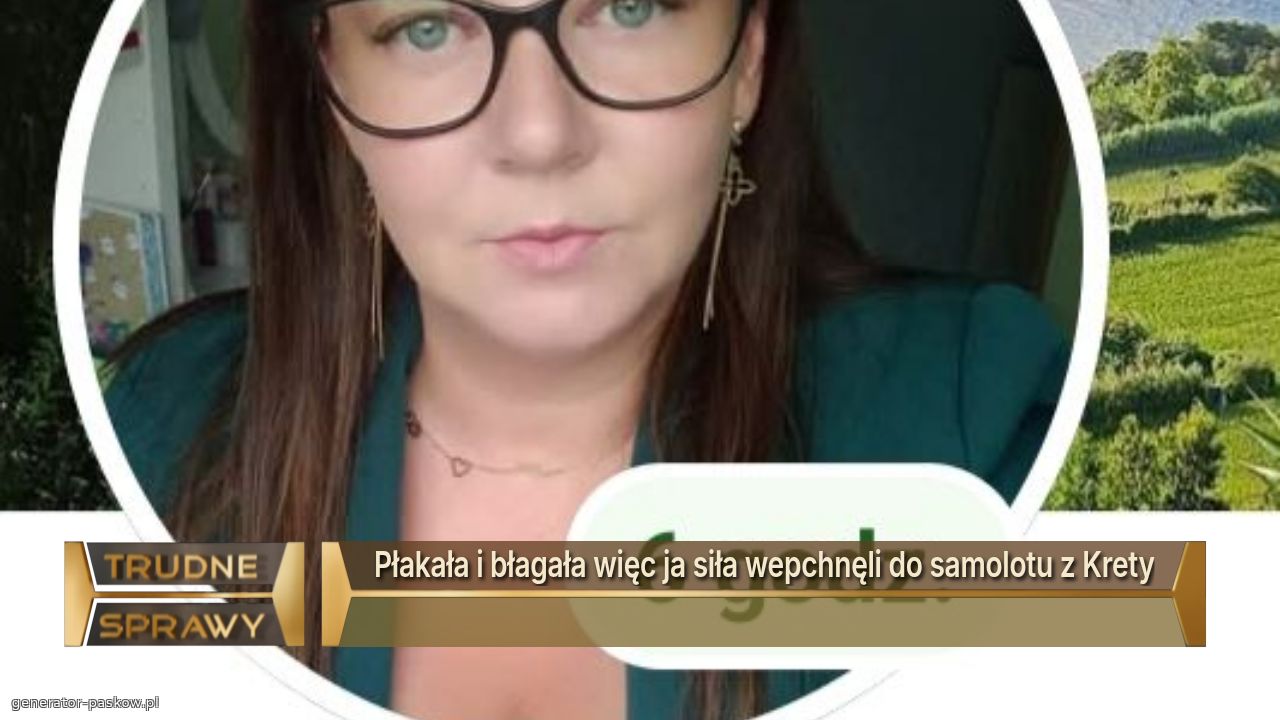 Płakała i błagała więc ja siła wepchnęli do samolotu z Krety