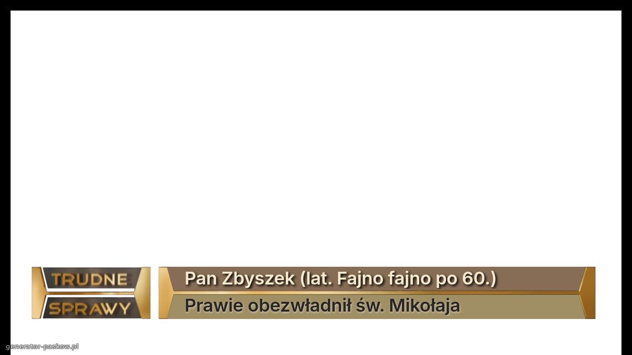 Pan Zbyszek (lat. Fajno fajno po 60.) 
Prawie obezwładnił św. Mikołaja 
