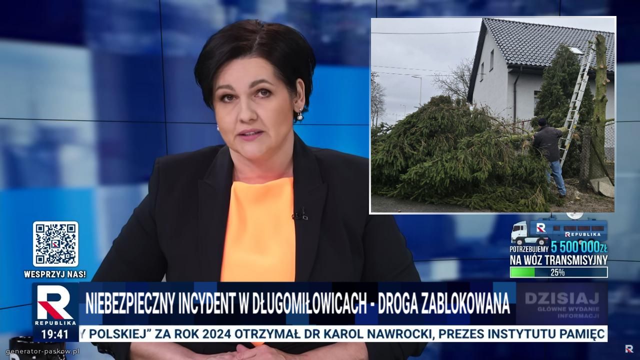 NIebezpieczny incydent w Długomiłowicach - droga zablokowana