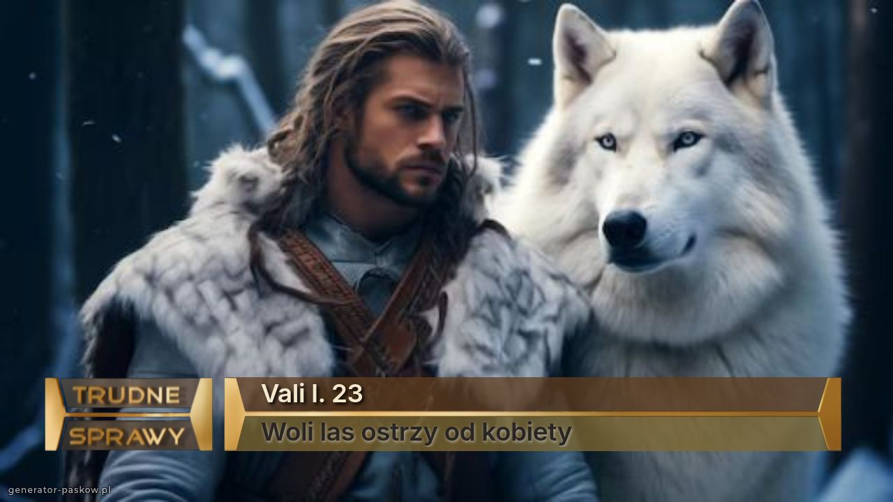 Vali l. 23
Woli las ostrzy od kobiety