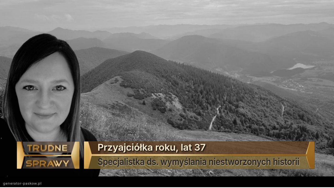 Przyajciółka roku, lat 37
Specjalistka ds. wymyślania niestworzonych historii 