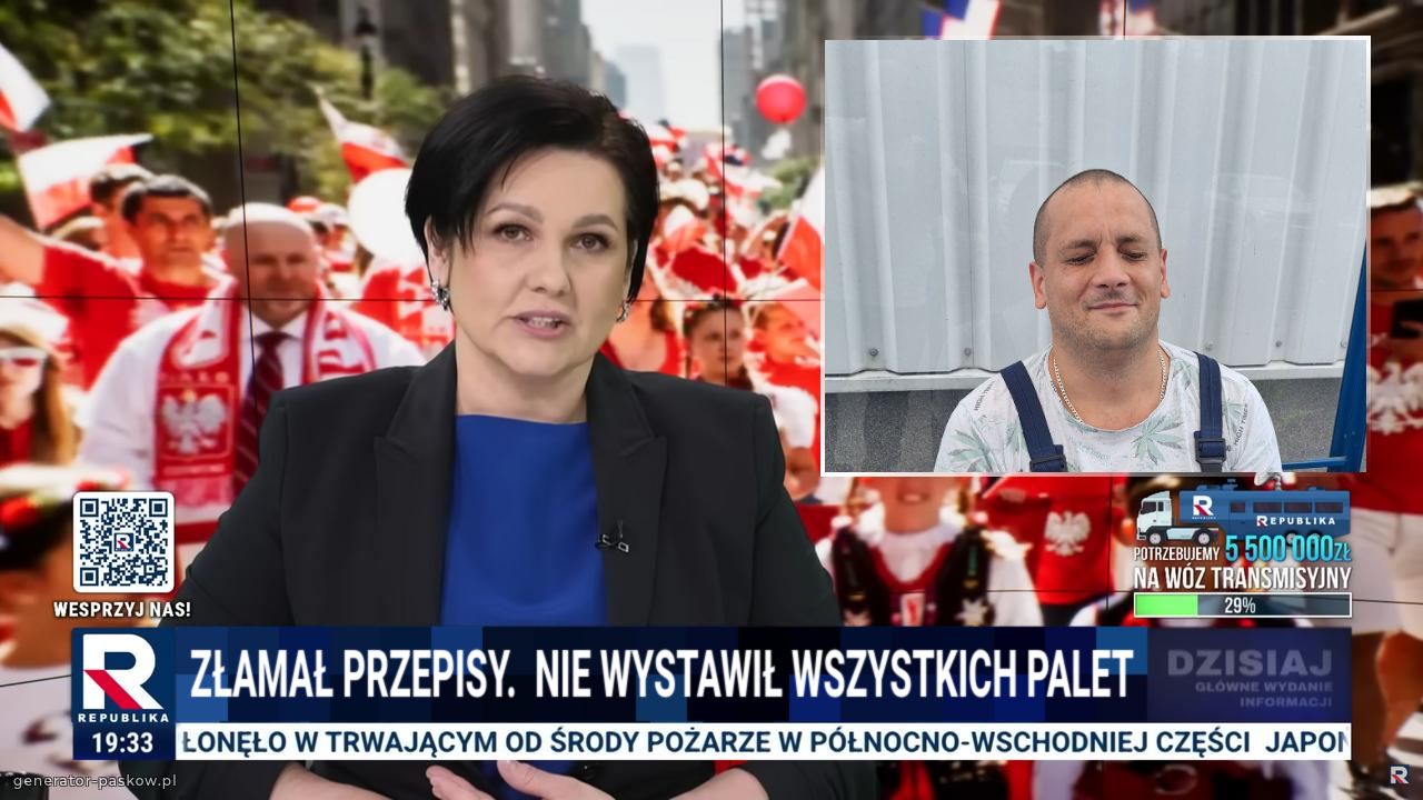 Złamał przepisy.  Nie wystawił wszystkich palet