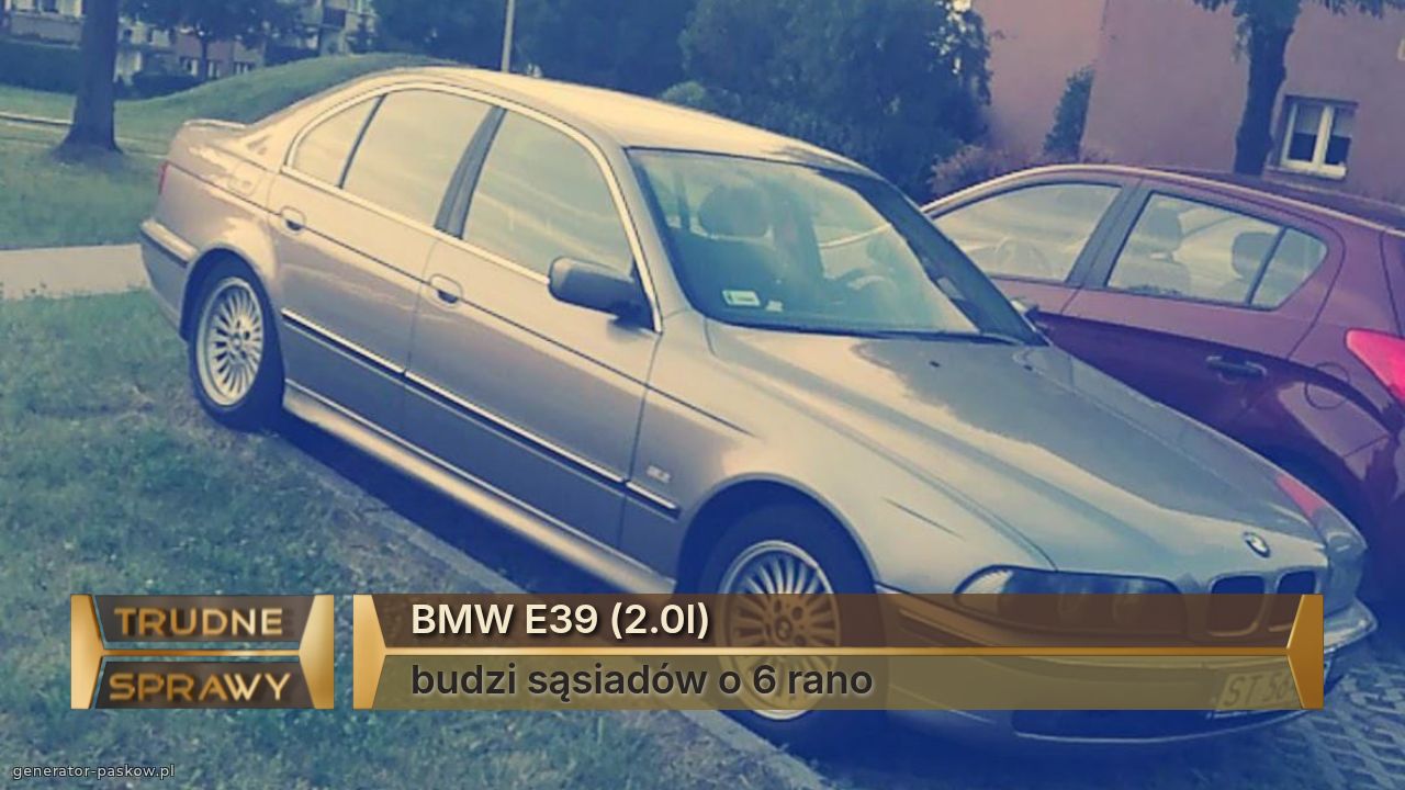 BMW E39 (2.0l)
budzi sąsiadów o 6 rano
