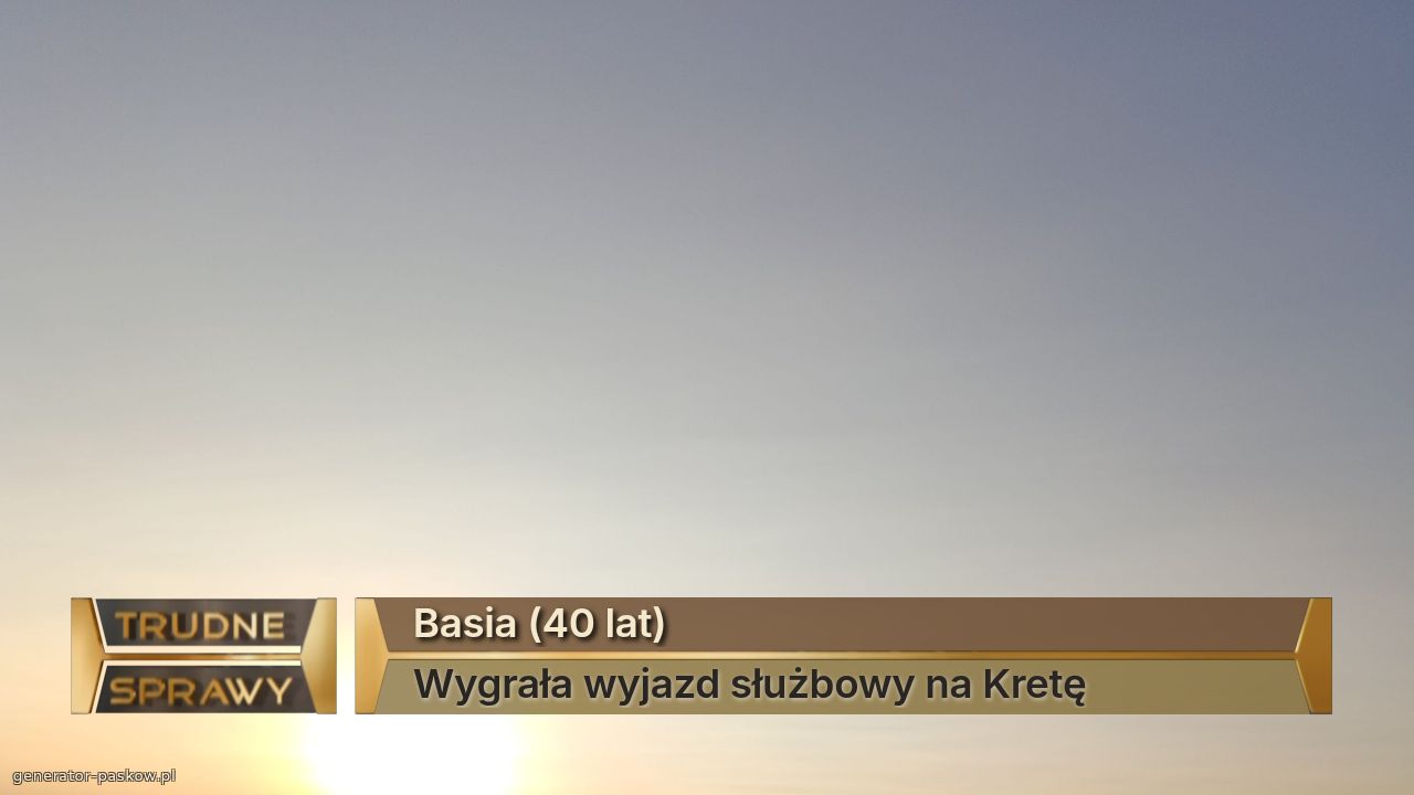 Basia (40 lat) 
Wygrała wyjazd służbowy na Kretę 