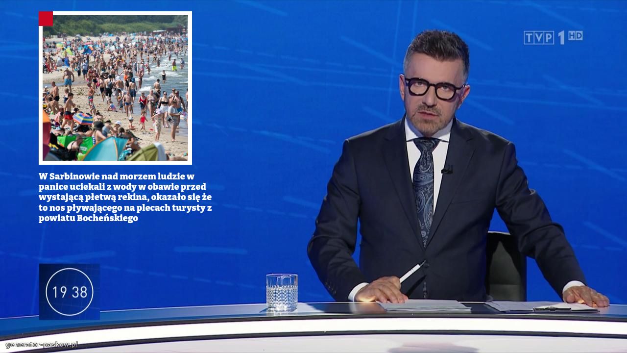 W Sarbinowie nad morzem ludzie w panice uciekali z wody w obawie przed wystającą płetwą rekina, okazało się że to nos pływającego na plecach turysty z powiatu Bocheńskiego 