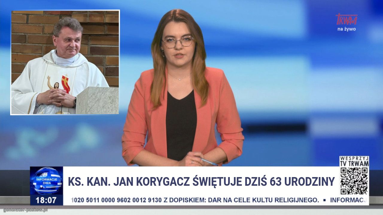 Ks. Kan. Jan korygacz świętuje dziś 63 urodziny