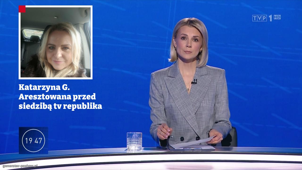 Katarzyna G. Aresztowana przed siedzibą tv republika