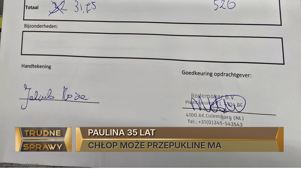 PAULINA 35 LAT
CHŁOP MOŻE PRZEPUKLINE MA