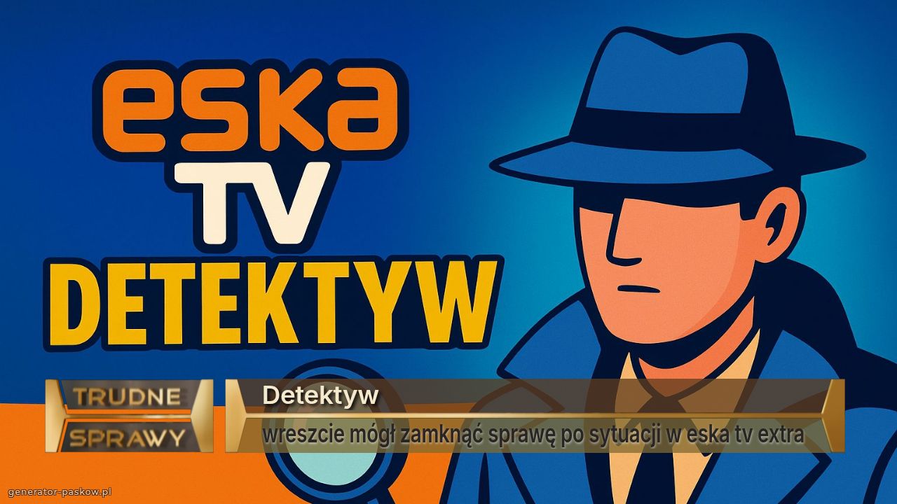 Detektyw
wreszcie mógł zamknąć sprawę po sytuacji w eska tv extra 