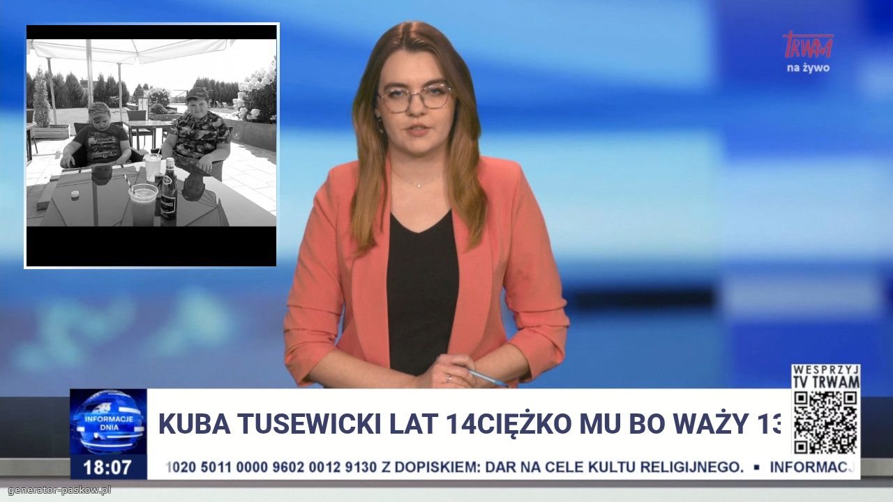 Kuba Tusewicki lat 14
Ciężko mu bo waży 130 kg