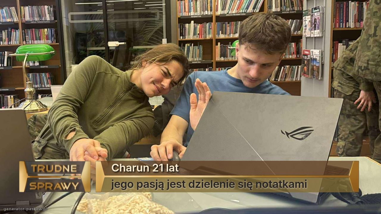 Charun 21 lat
jego pasją jest dzielenie się notatkami 