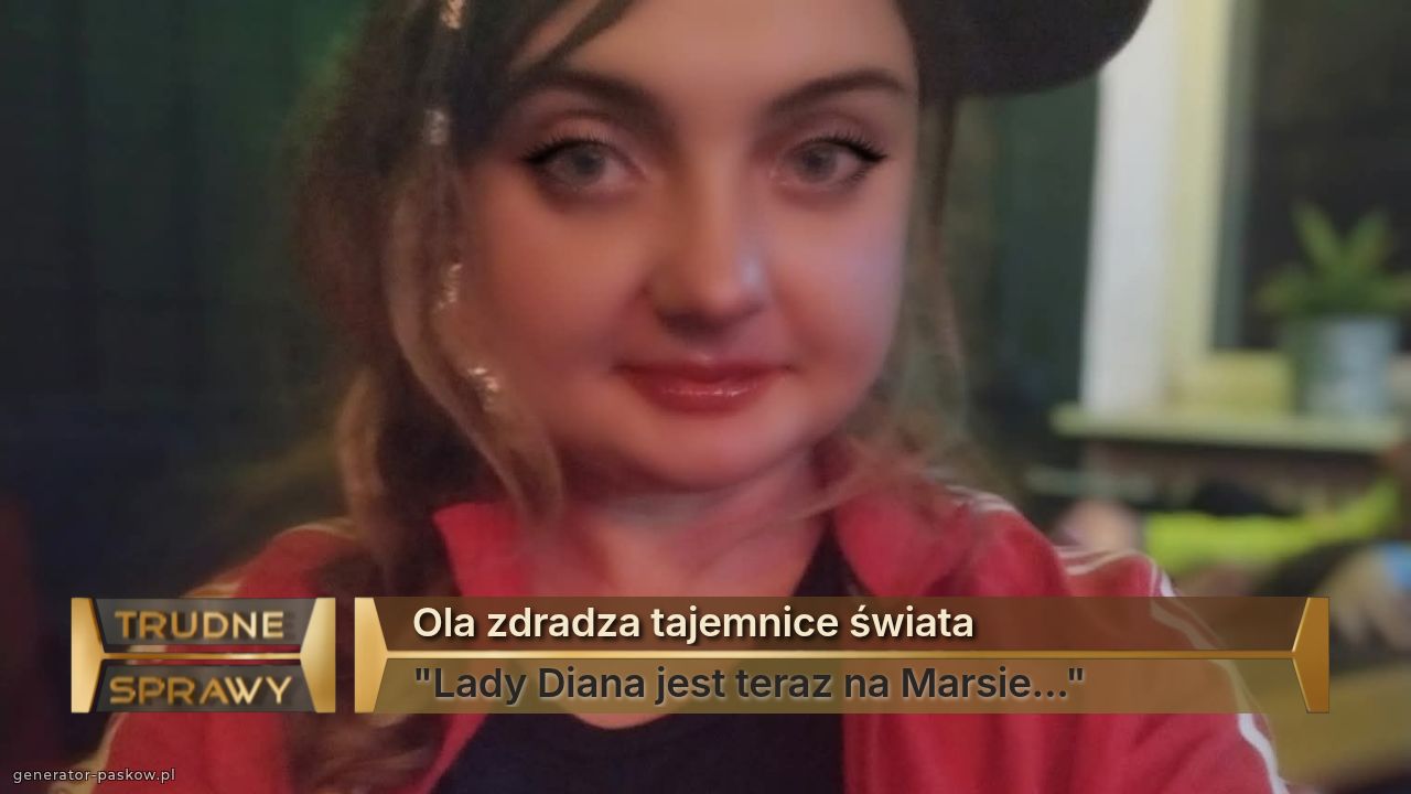 Ola zdradza tajemnice świata 
"Lady Diana jest teraz na Marsie..."