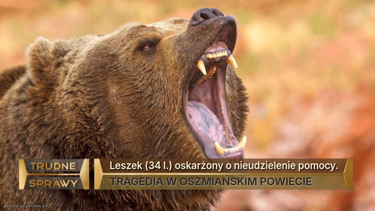 Leszek (34 l.) oskarżony o nieudzielenie pomocy.
TRAGEDIA W OSZMIAŃSKIM POWIECIE