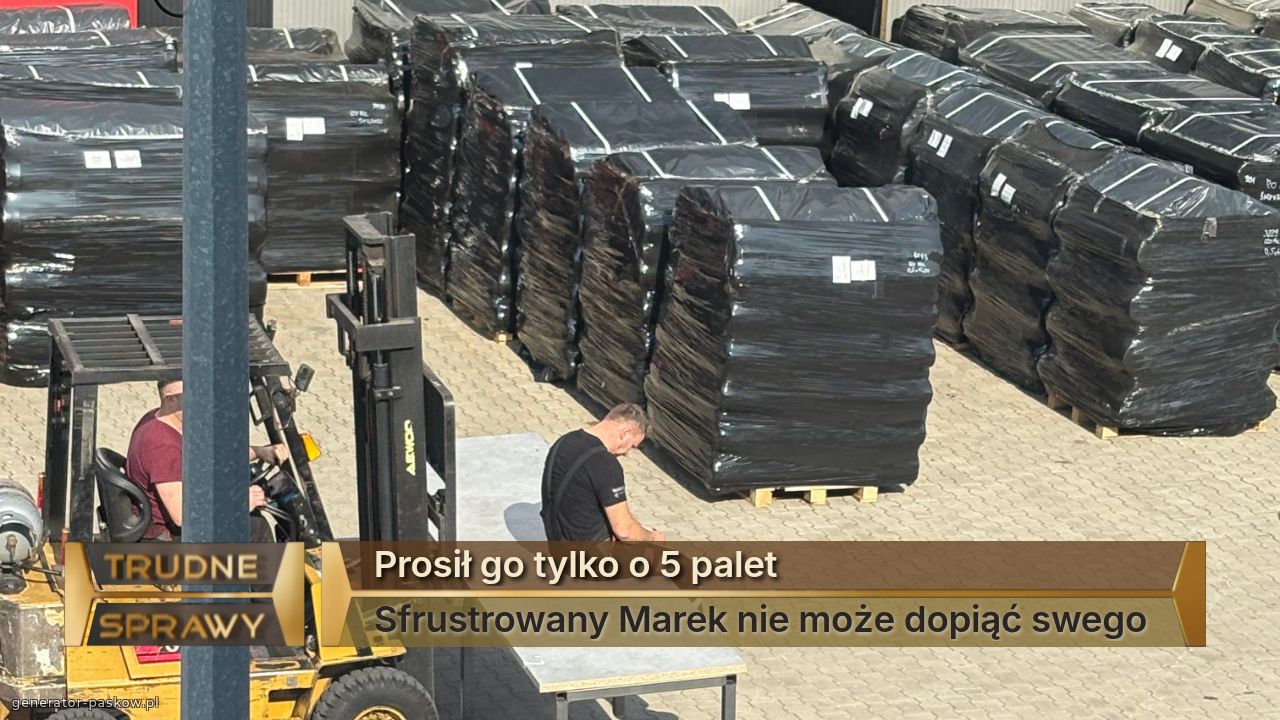 Prosił go tylko o 5 palet
Sfrustrowany Marek nie może dopiąć swego