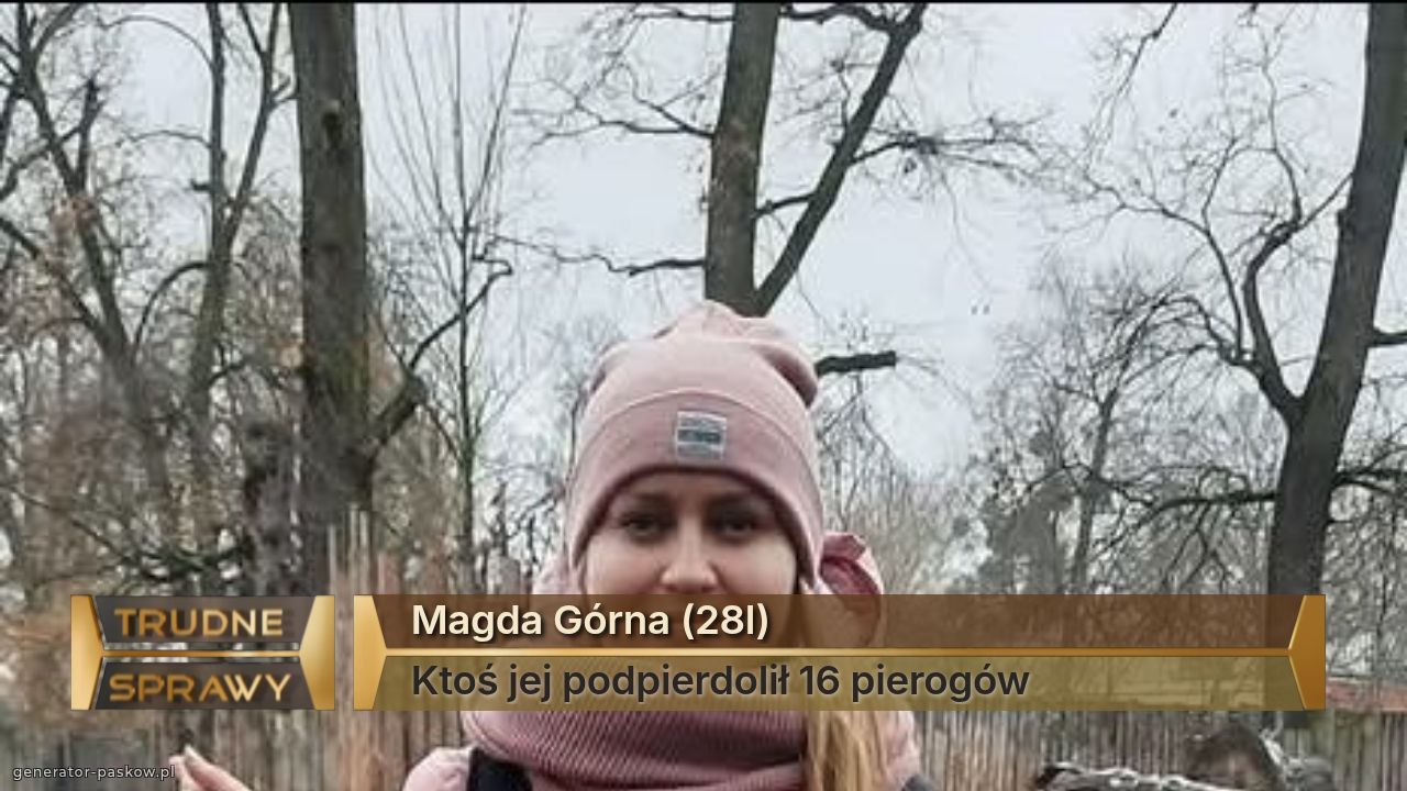 Magda Górna (28l)
Ktoś jej podpierdolił 16 pierogów