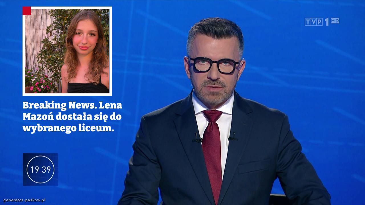 Breaking News. Lena Mazoń dostała się do wybranego liceum.