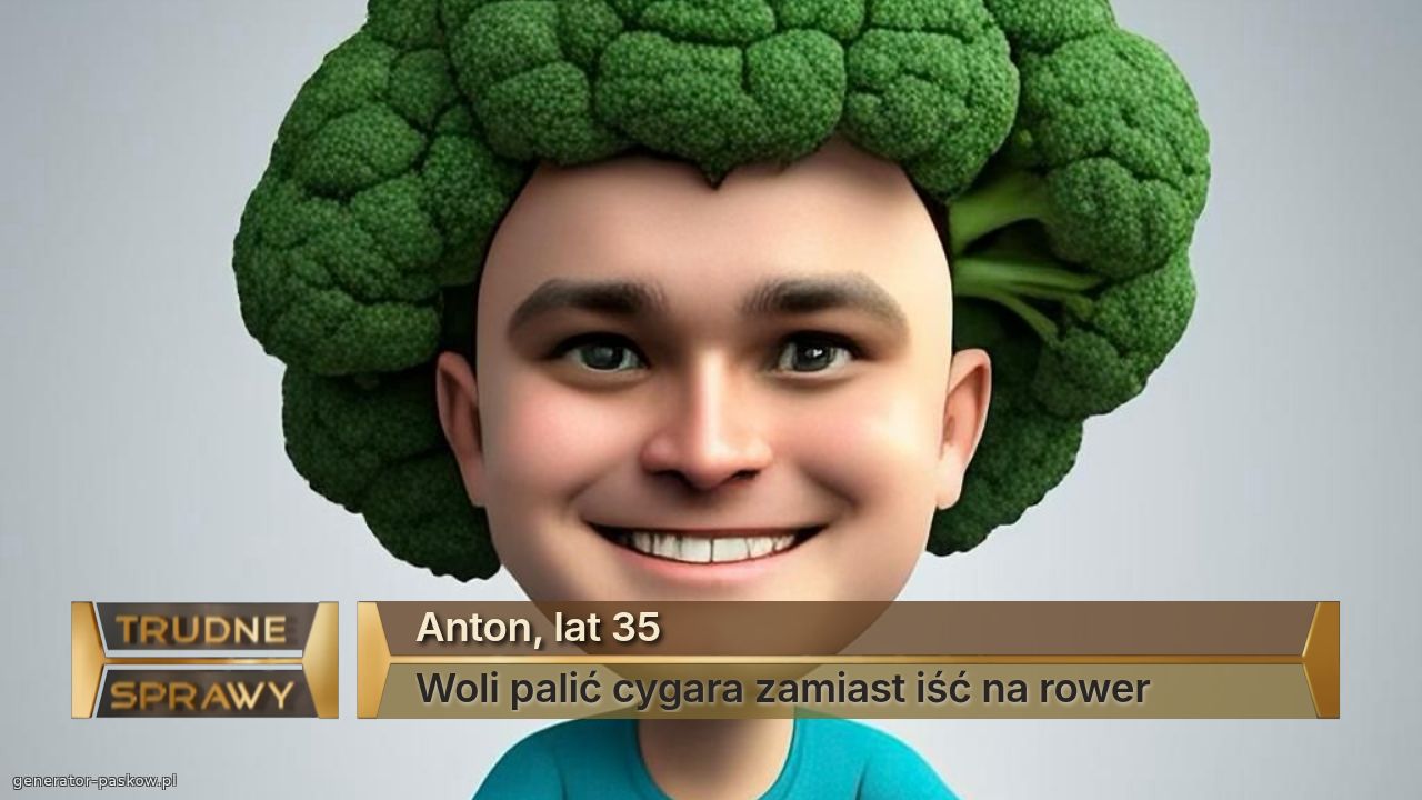 Anton, lat 35
Woli palić cygara zamiast iść na rower