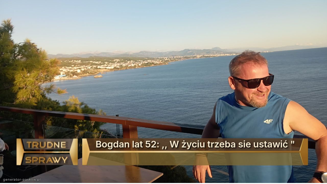 Bogdan lat 52: ,, W życiu trzeba sie ustawić "
