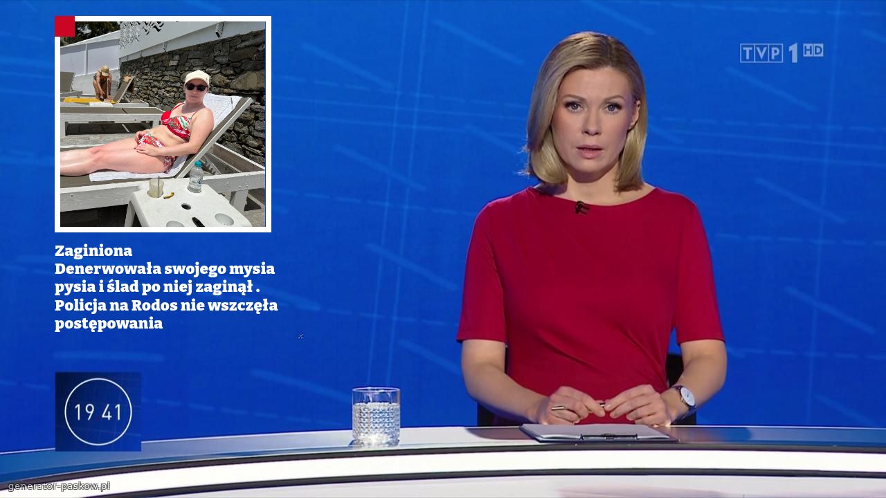 Zaginiona 
Denerwowała swojego mysia pysia i ślad po niej zaginął . Policja na Rodos nie wszczęła postępowania 
