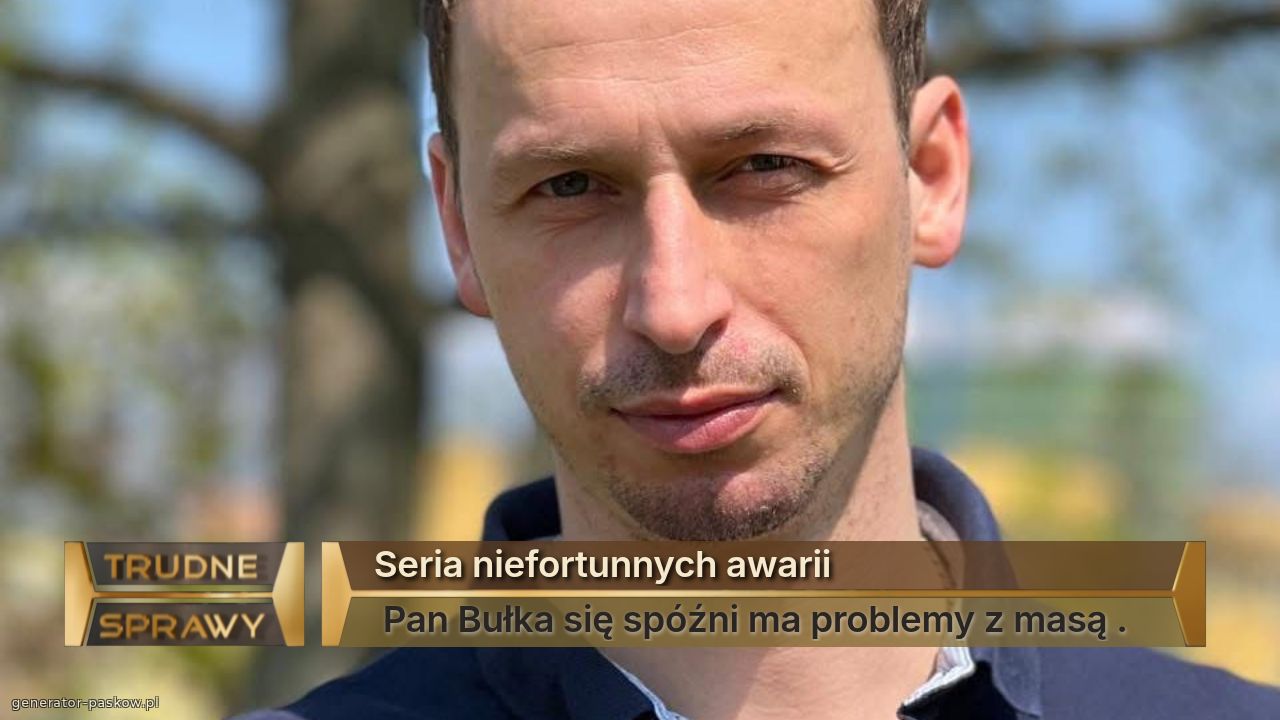 Seria niefortunnych awarii 
 Pan Bułka się spóźni ma problemy z masą . 