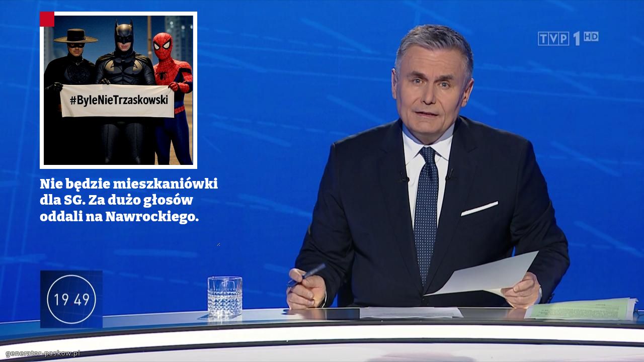 Nie będzie mieszkaniówki dla SG. Za dużo głosów oddali na Nawrockiego. 