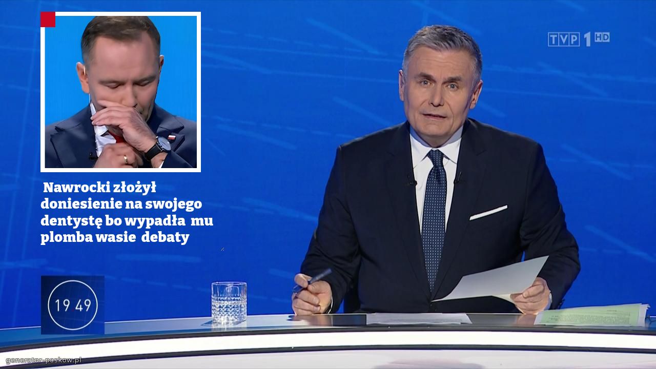  Nawrocki złożył doniesienie na swojego dentystę bo wypadła  mu plomba wasie  debaty