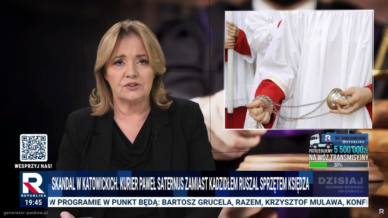 SKANDAL W KATOWICKICH. KURIER PAWEŁ SATERNUS ZAMIAST KADZIDŁEM RUSZAL SPRZĘTEM KSIĘDZA