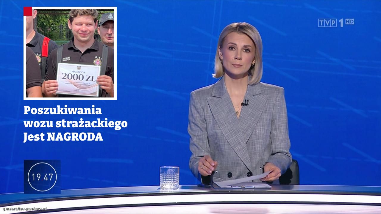 Poszukiwania wozu strażackiego
Jest NAGRODA