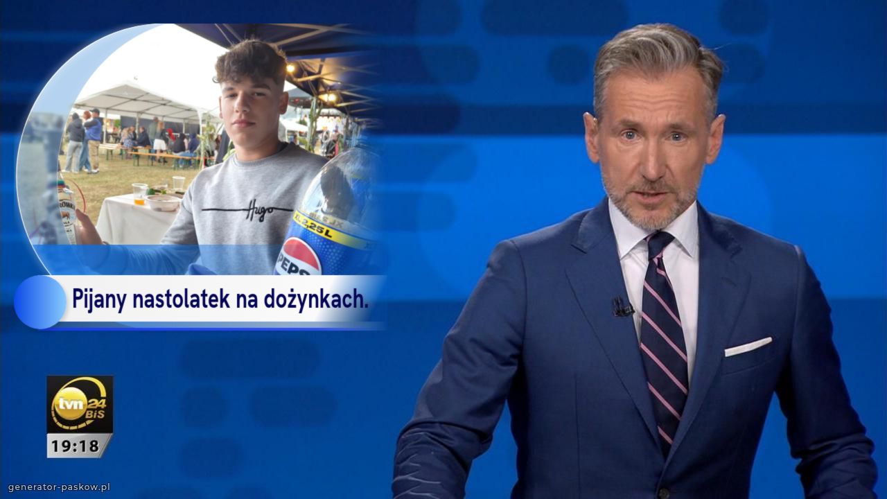 Pijany nastolatek na dożynkach.