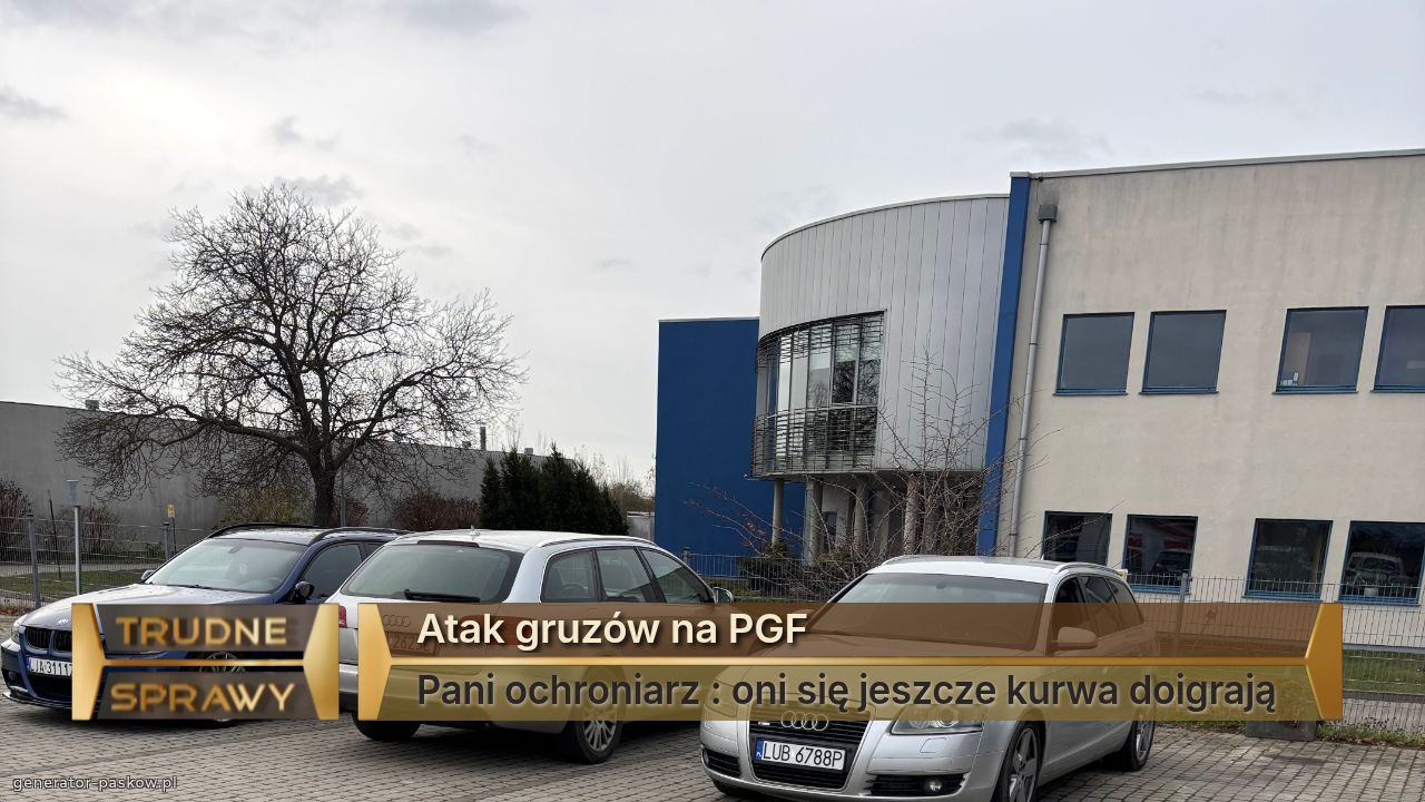 Atak gruzów na PGF
Pani ochroniarz : oni się jeszcze kurwa doigrają 