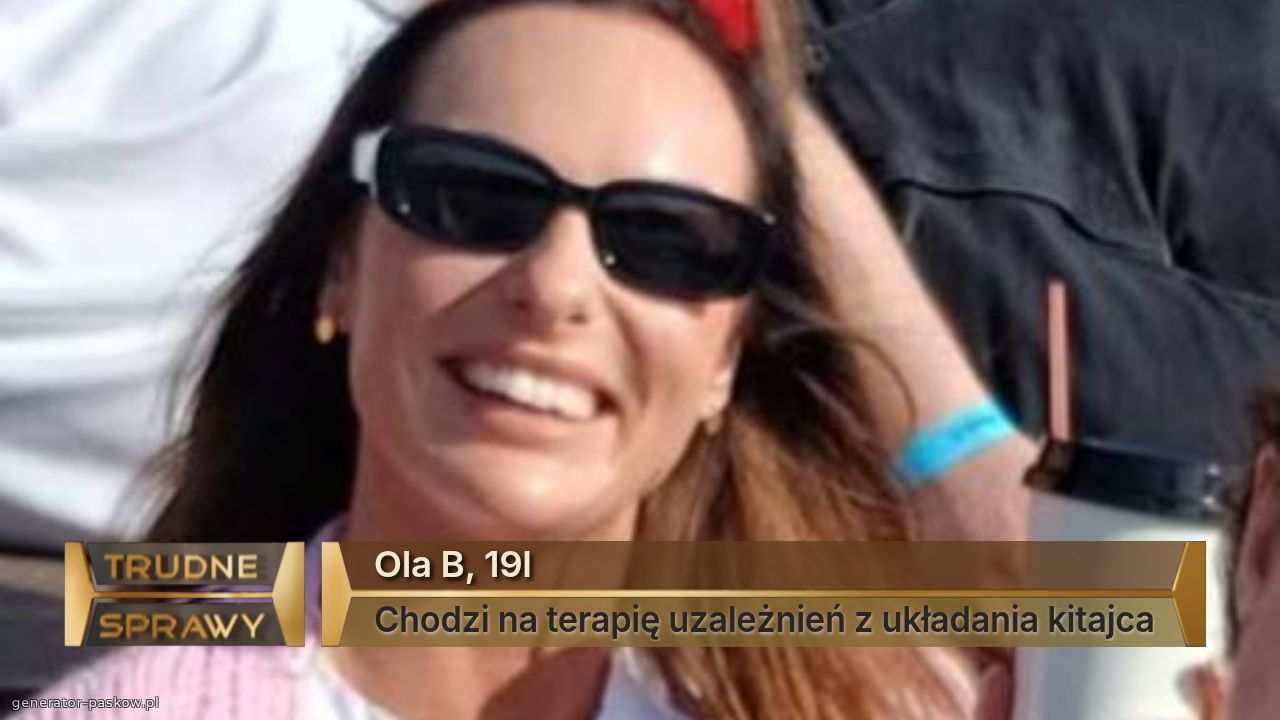 Ola B, 19l
Chodzi na terapię uzależnień z układania kitajca