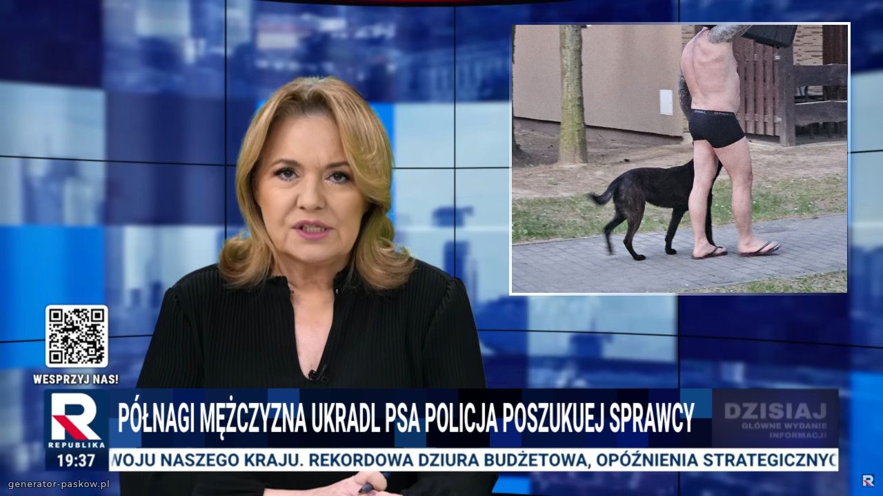 Półnagi Mężczyzna ukradl psa policja poszukuej sprawcy  