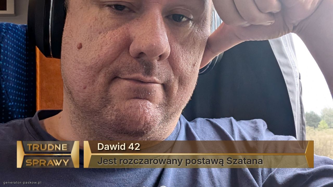 Dawid 42
Jest rozczarowany postawą Szatana
