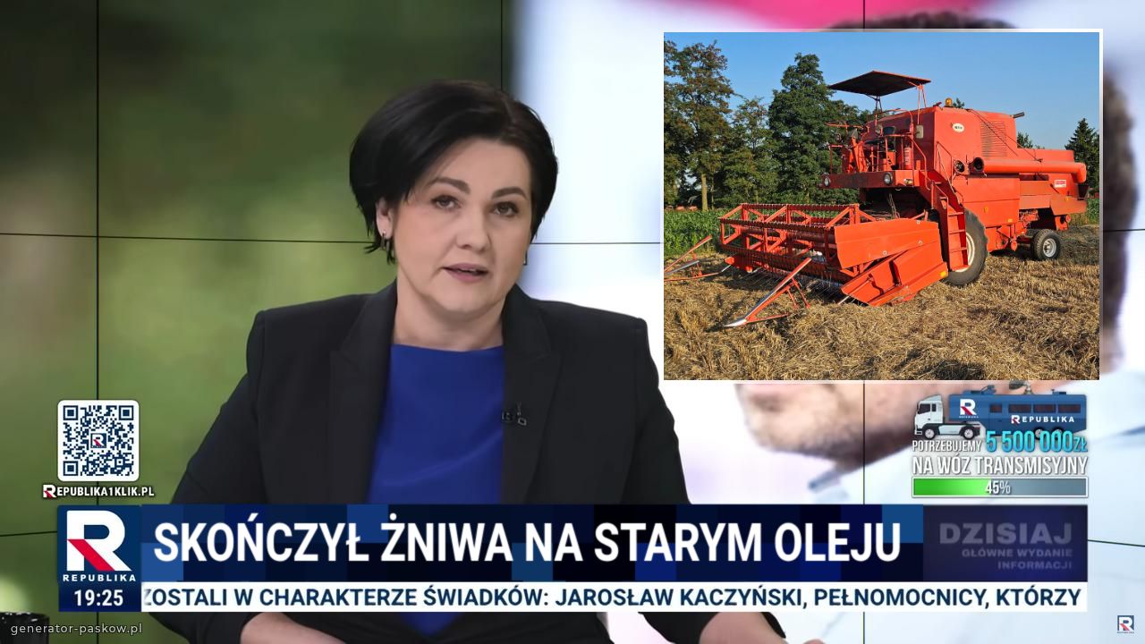 Skończył żniwa na starym oleju 