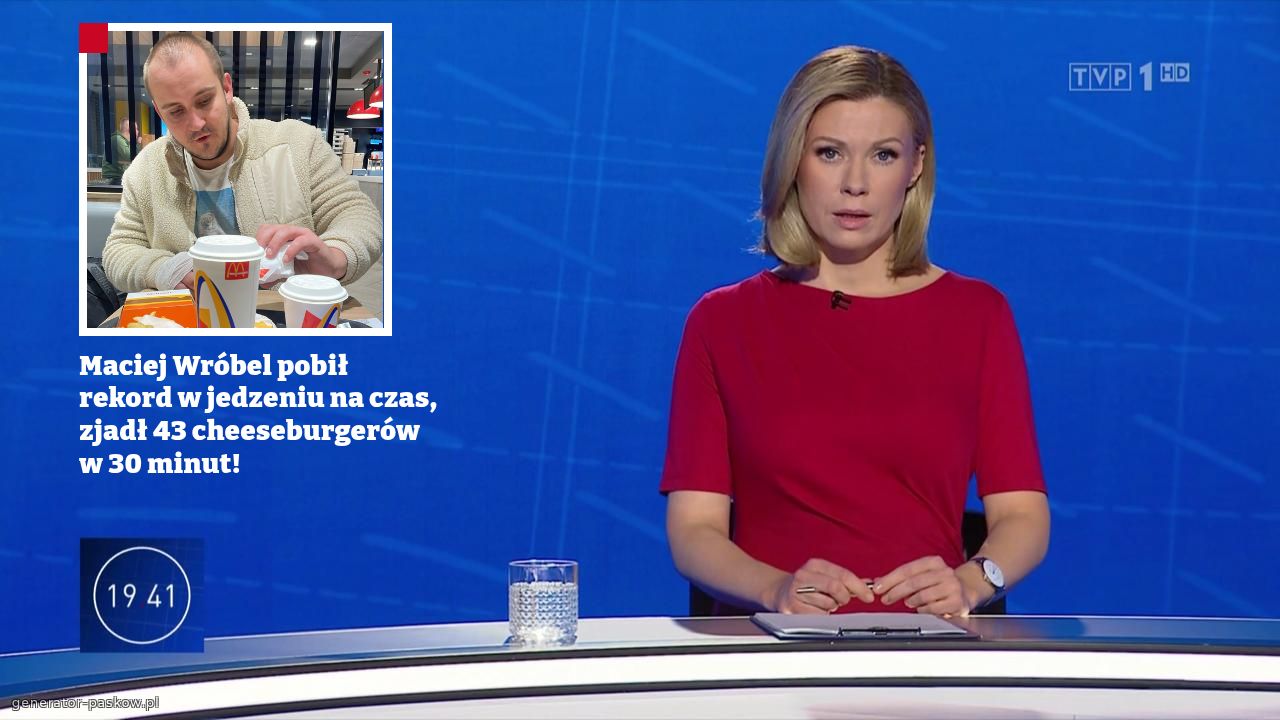 Maciej Wróbel pobił rekord w jedzeniu na czas, zjadł 43 cheeseburgerów w 30 minut!