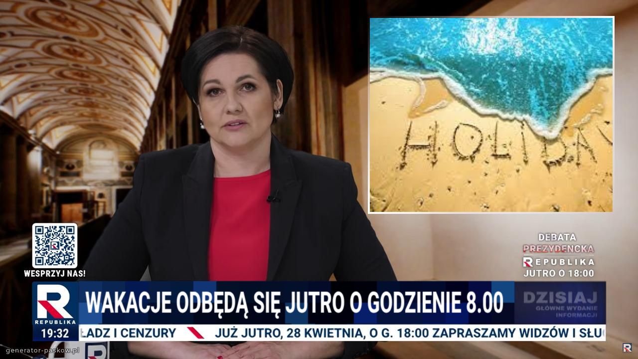 wakacje odbędą się jutro o godzienie 8.00 