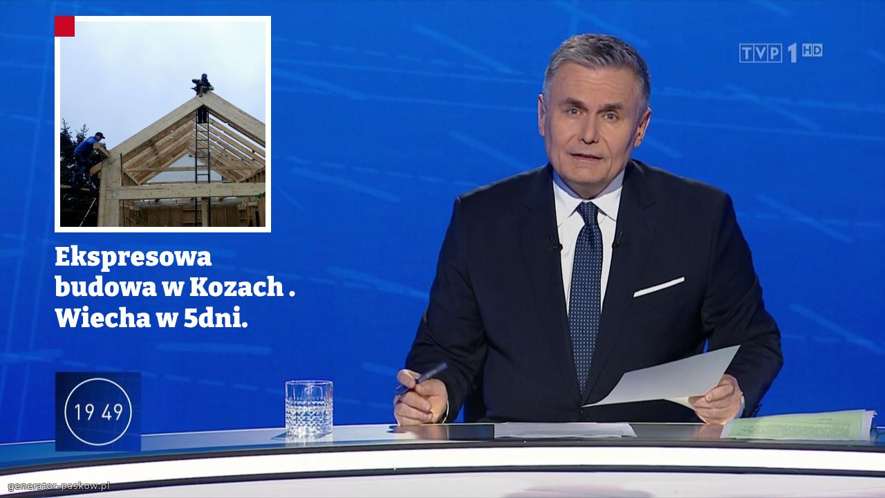 Ekspresowa budowa w Kozach . Wiecha w 5dni.