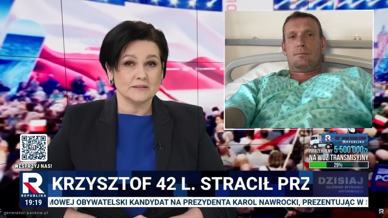 Krzysztof 42 l. 
Stracił przytomność 