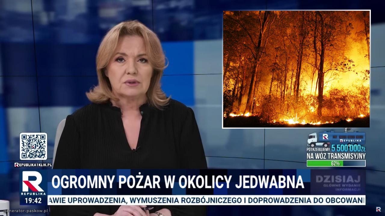 Ogromny pożar w okolicy jedwabna