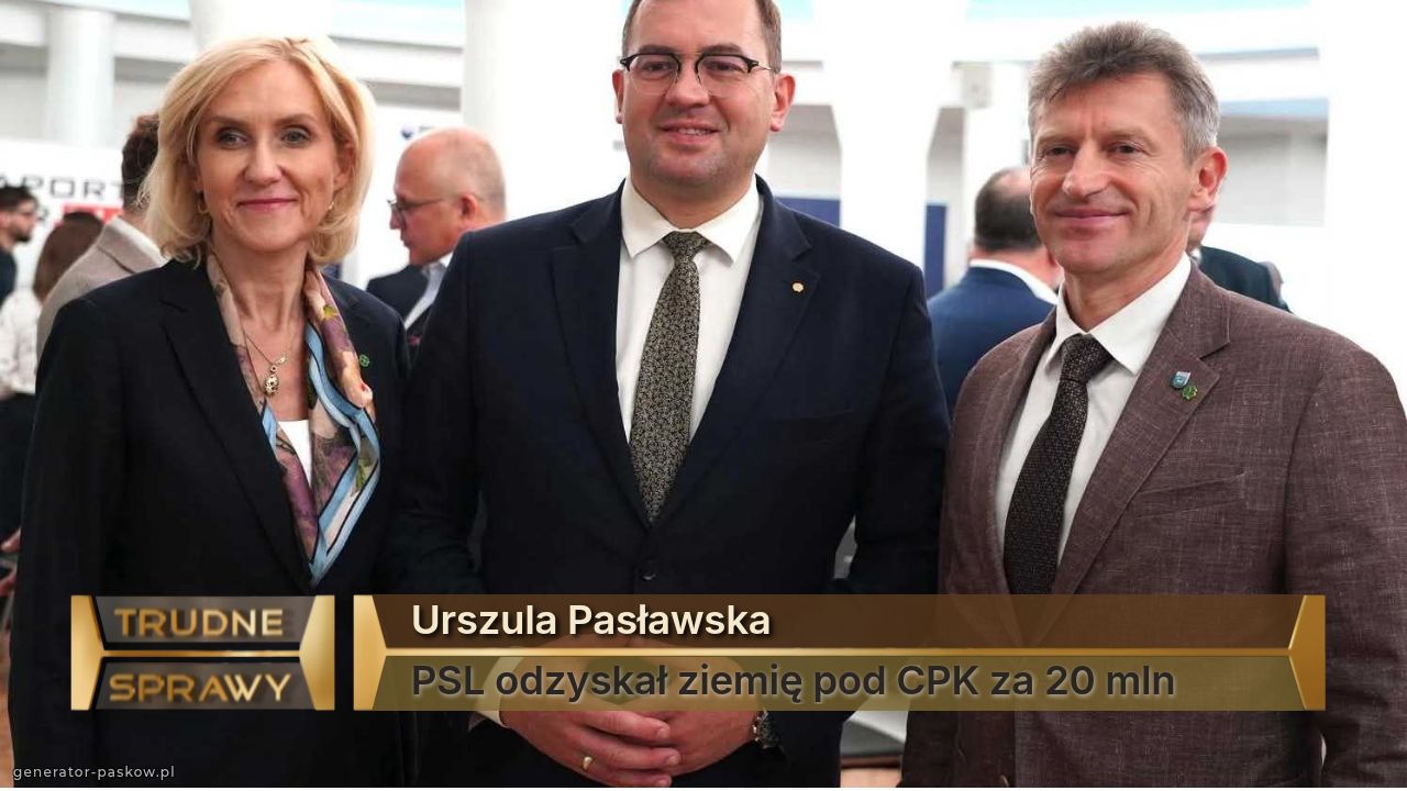 Urszula Pasławska 
PSL odzyskał ziemię pod CPK za 20 mln 
