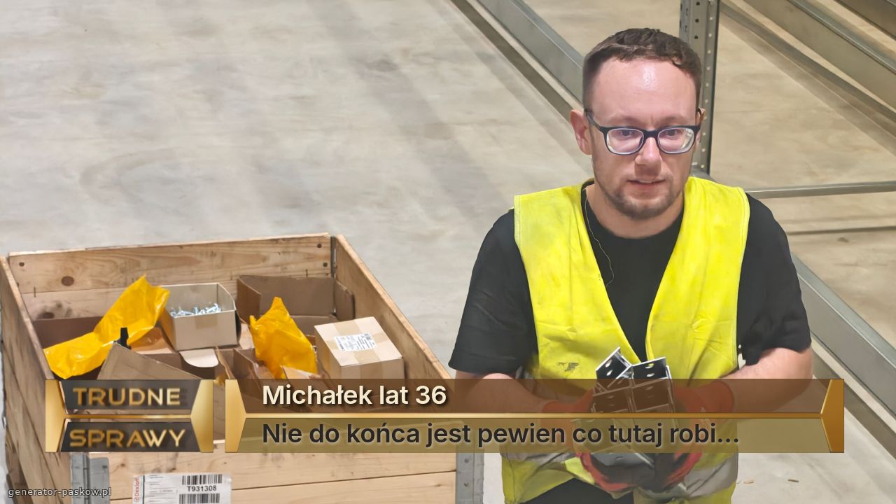 Michałek lat 36
Nie do końca jest pewien co tutaj robi...