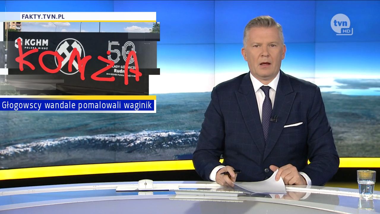 Głogowscy wandale pomalowali waginik 