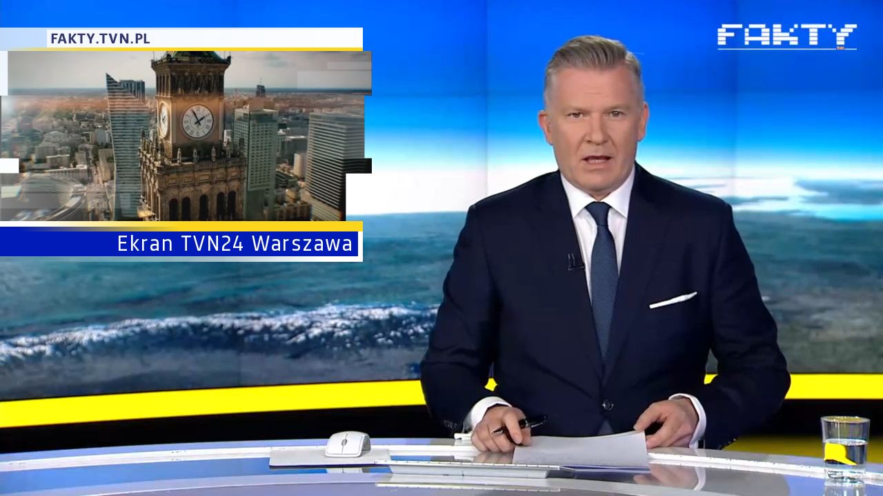 Ekran TVN24 Warszawa