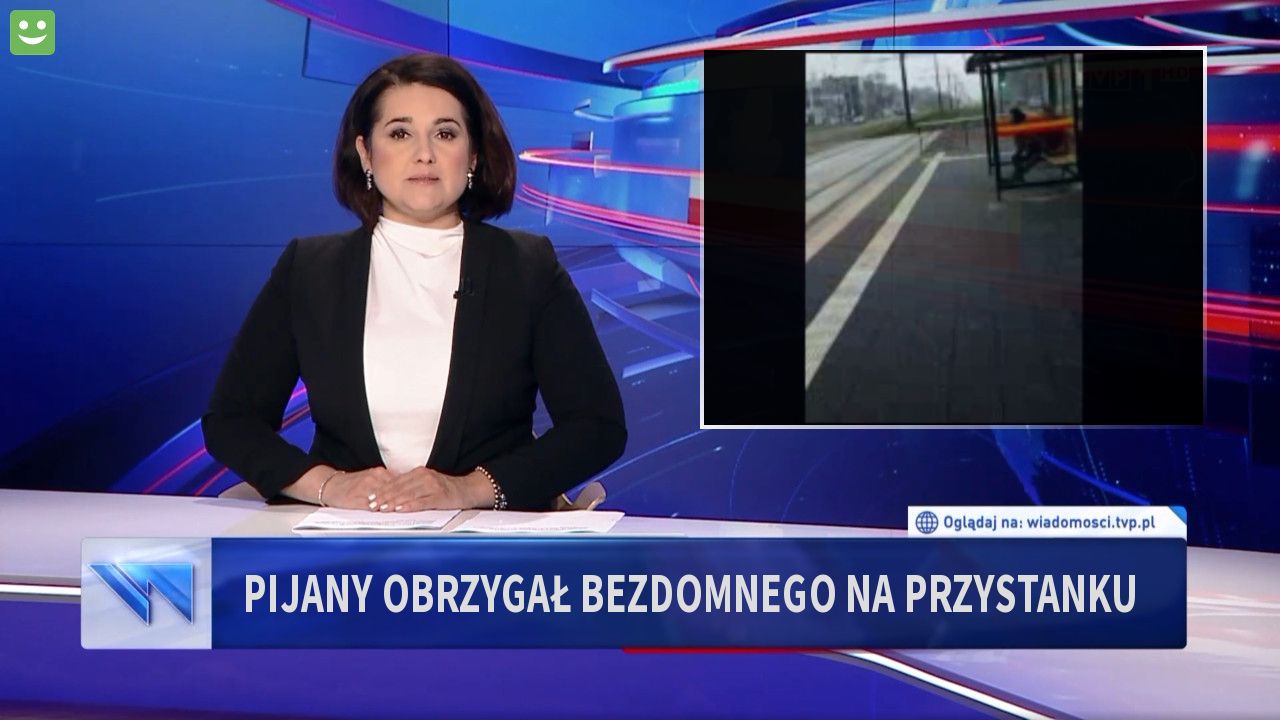 PIJANY OBRZYGAŁ BEZDOMNEGO NA PRZYSTANKU