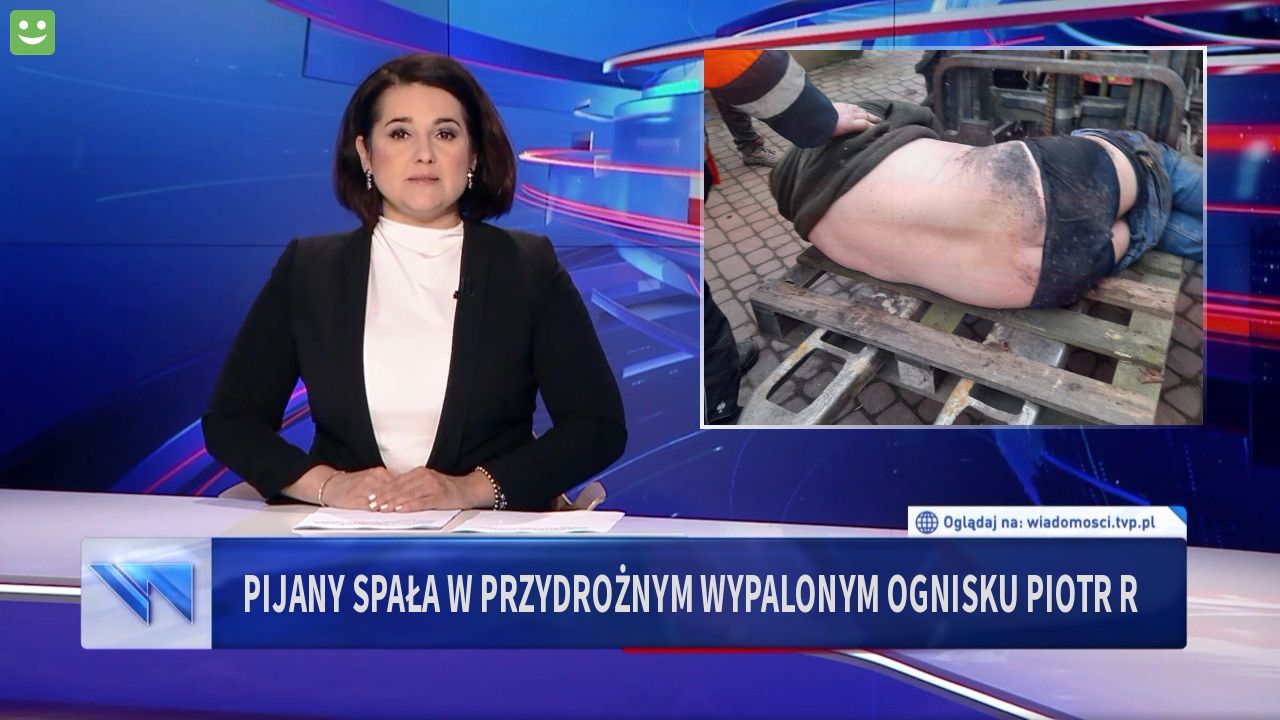 Pijany spała w przydrożnym wypalonym ognisku Piotr R