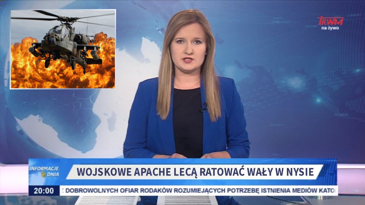 Wojskowe apache lecą ratować wały w nysie 