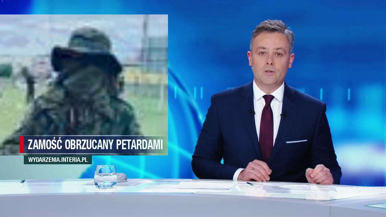 zamość obrzucany petardami