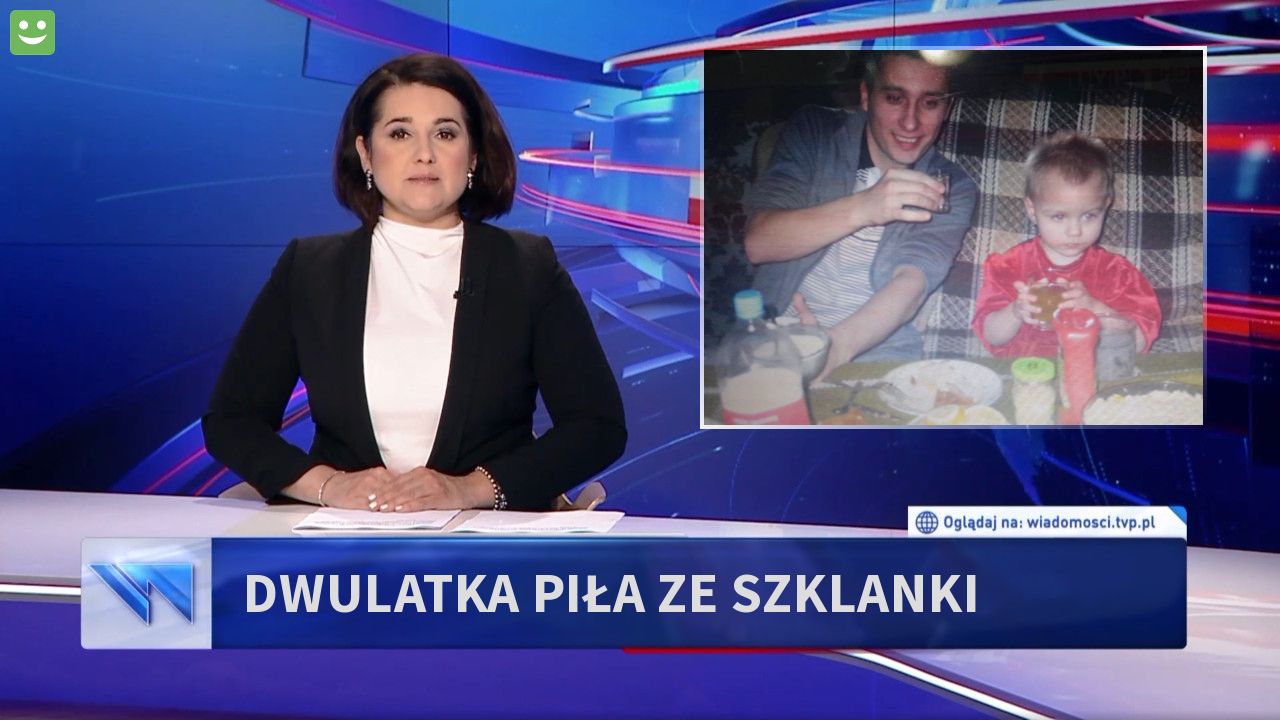 Dwulatka piła ze szklanki